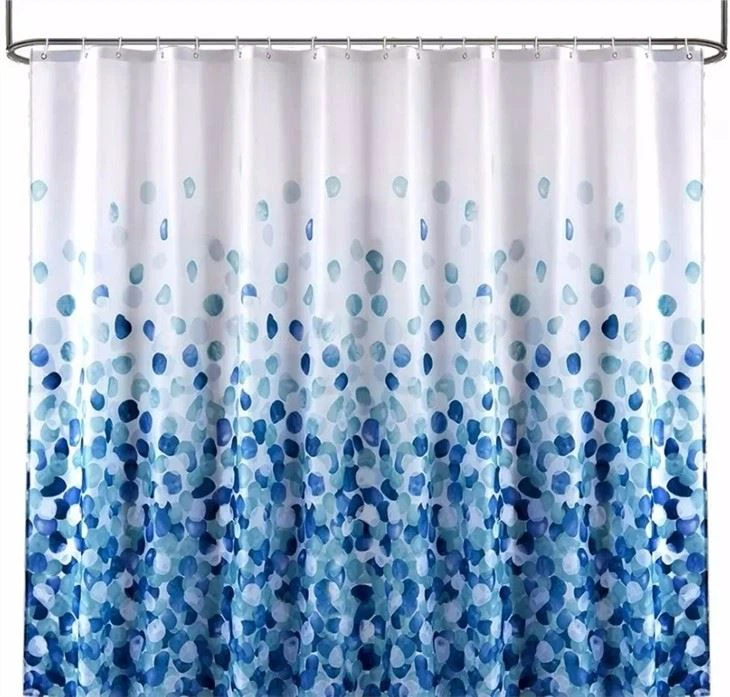 Blue Fabric Shower Curtain
