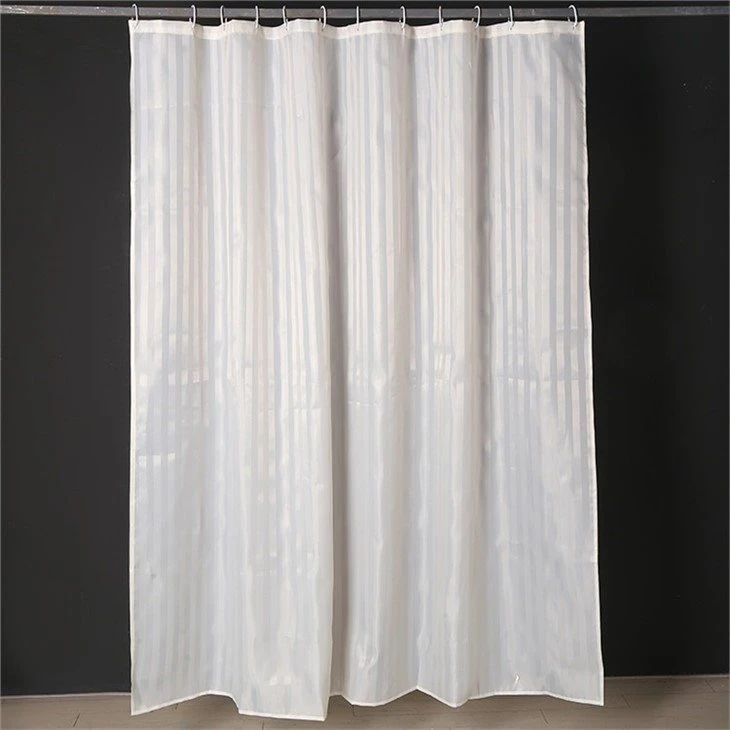 white shower curtain