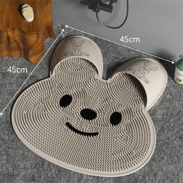 Silicone Rabbit Foot Rub Magic Bathroom Non-slip Mat Rub Back Massage Mat Exfoliate Feet Remove Dead Skin Shower Floor Mat